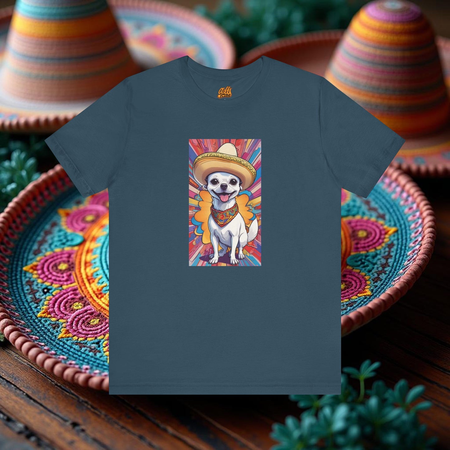 Colorful Chihuahua Fiesta Tee - Unisex Short Sleeve T-Shirt for Pet Lovers