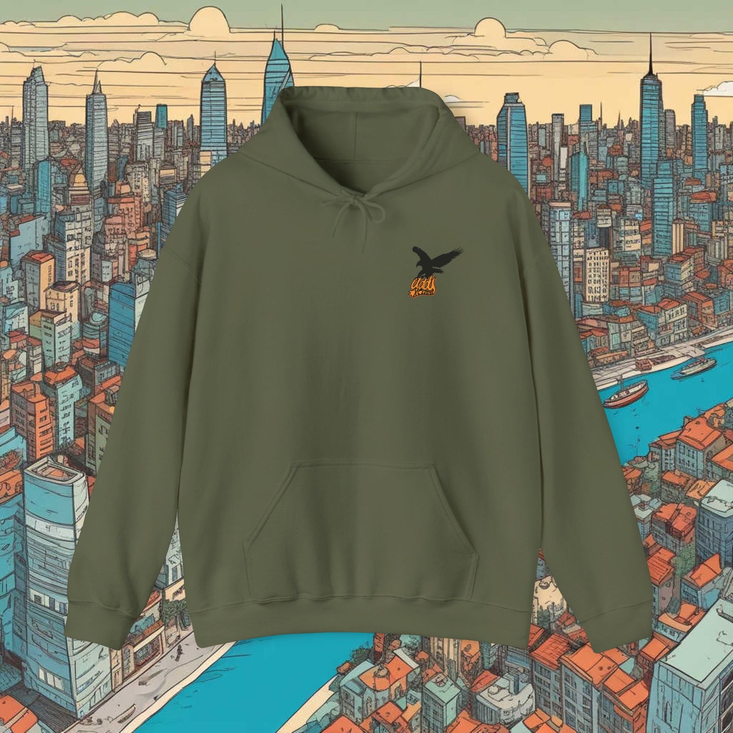 Chic Urban Style Unisex Hoodie with Artistic Graphics