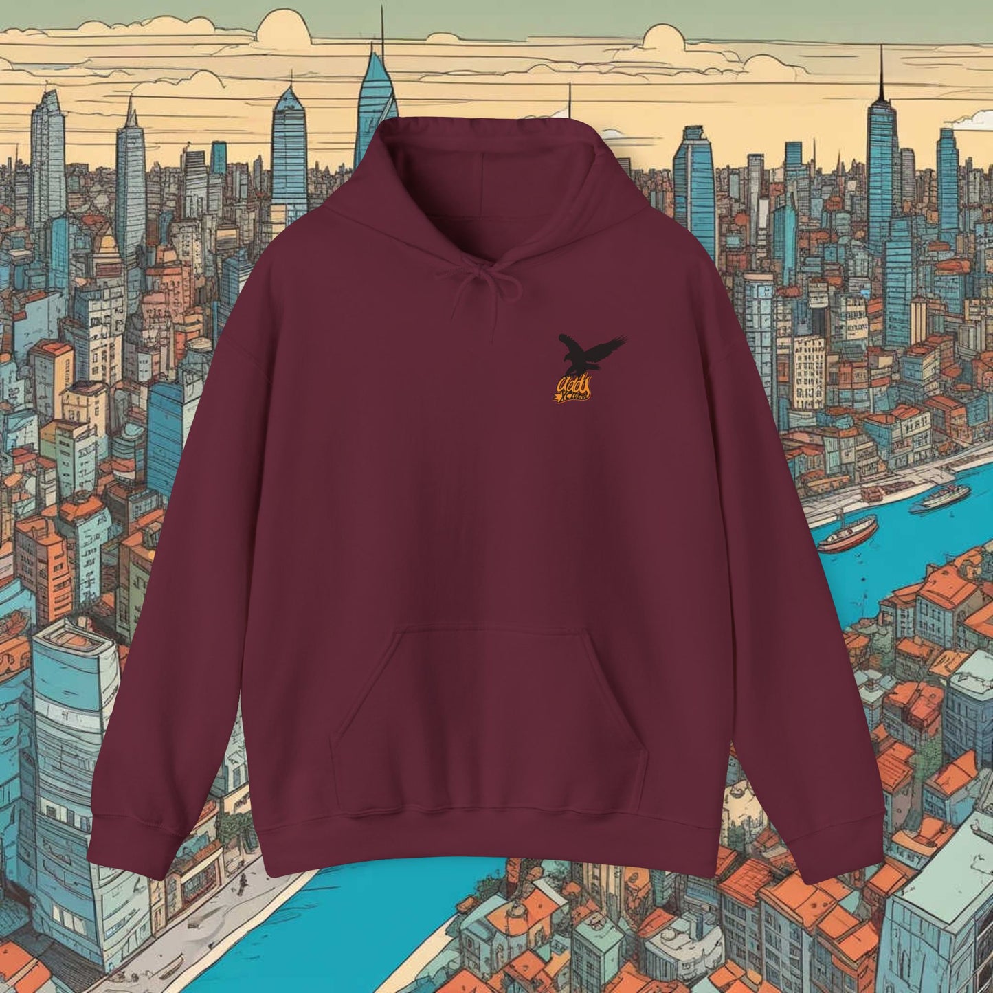 Chic Urban Style Unisex Hoodie with Artistic Graphics