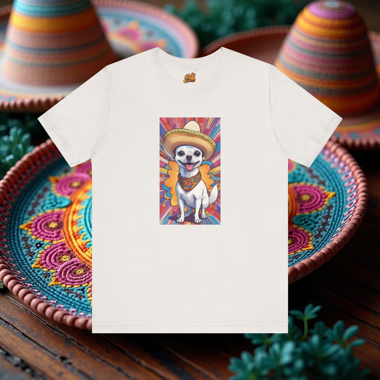 Colorful Chihuahua Fiesta Tee - Unisex Short Sleeve T-Shirt for Pet Lovers