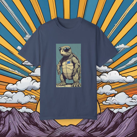 Cool Turtle Unisex Garment-Dyed T-Shirt - Vintage Style Graphic Tee