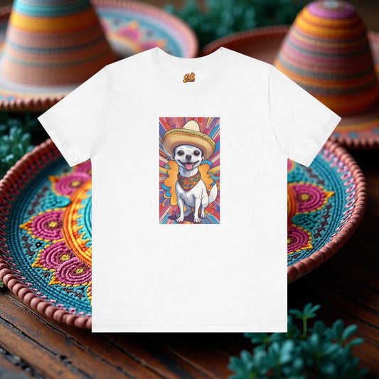 Colorful Chihuahua Fiesta Tee - Unisex Short Sleeve T-Shirt for Pet Lovers